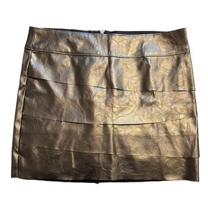 Forever 21 XXI Bronze Faux Leather Mini Skirt Size M